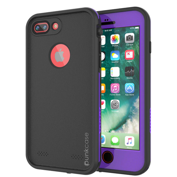 iPhone 8+ Plus Waterproof Case, Punkcase SpikeStar Purple Series | Thin Fit 6.6ft Underwater IP68