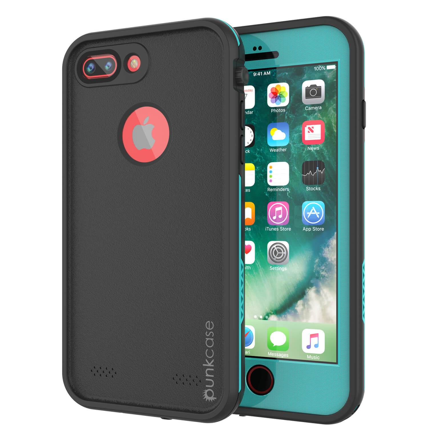iPhone 8+ Plus Waterproof Case, Punkcase SpikeStar Teal Series | Thin Fit 6.6ft Underwater IP68