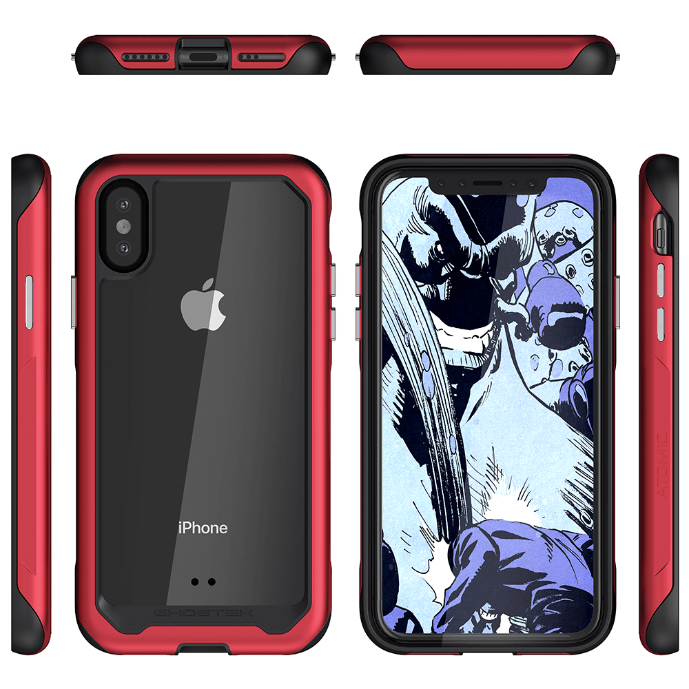 iPhone Xs Case, Ghostek Atomic Slim 2 Series  for iPhone Xs Rugged Heavy Duty Case|RED