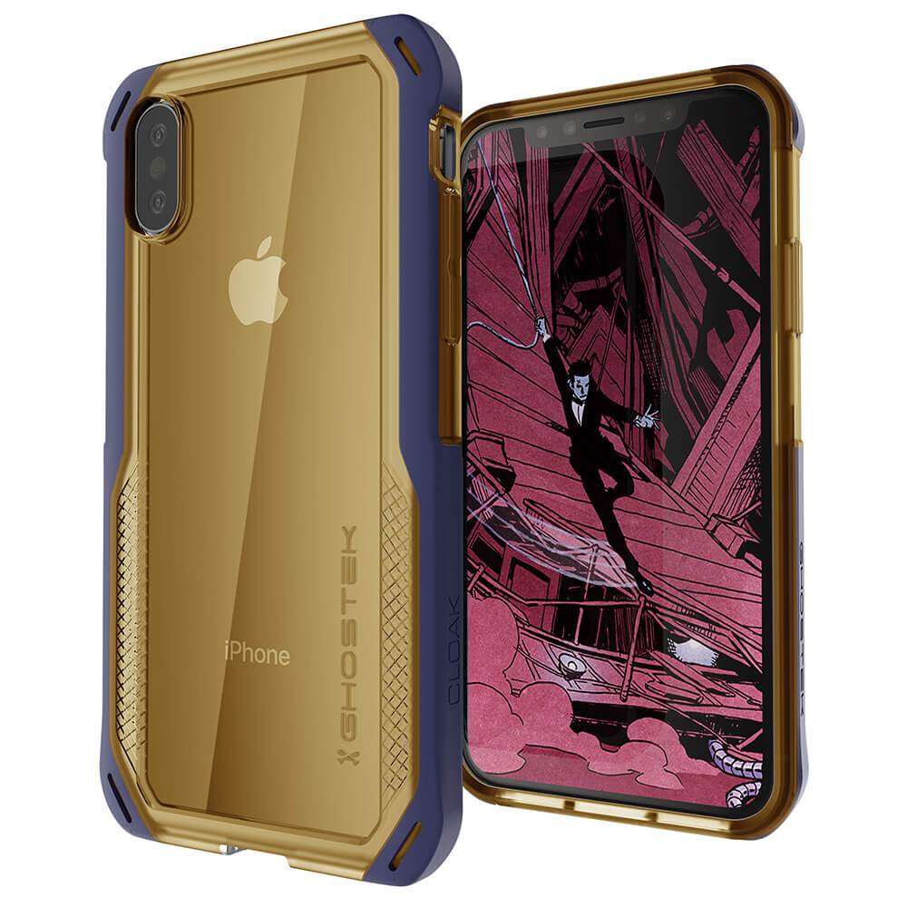iPhone Xs Case, Ghostek Cloak 4 Series  for iPhone Xs / iPhone Pro Case | BLUE-GOLD