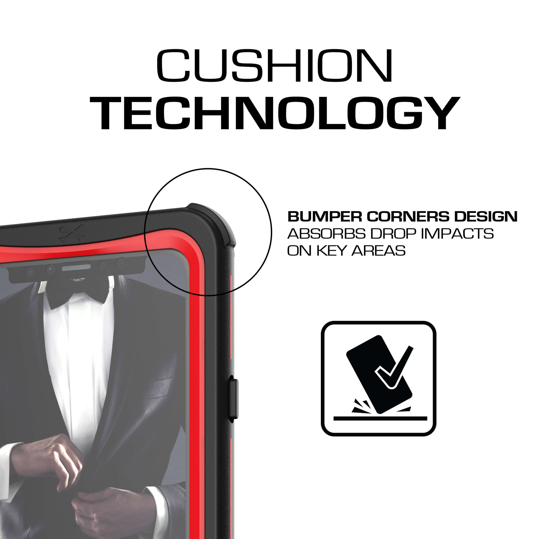 iPhone Xs Case ,Ghostek Nautical Series for iPhone Xs Rugged Heavy Duty Case | RED