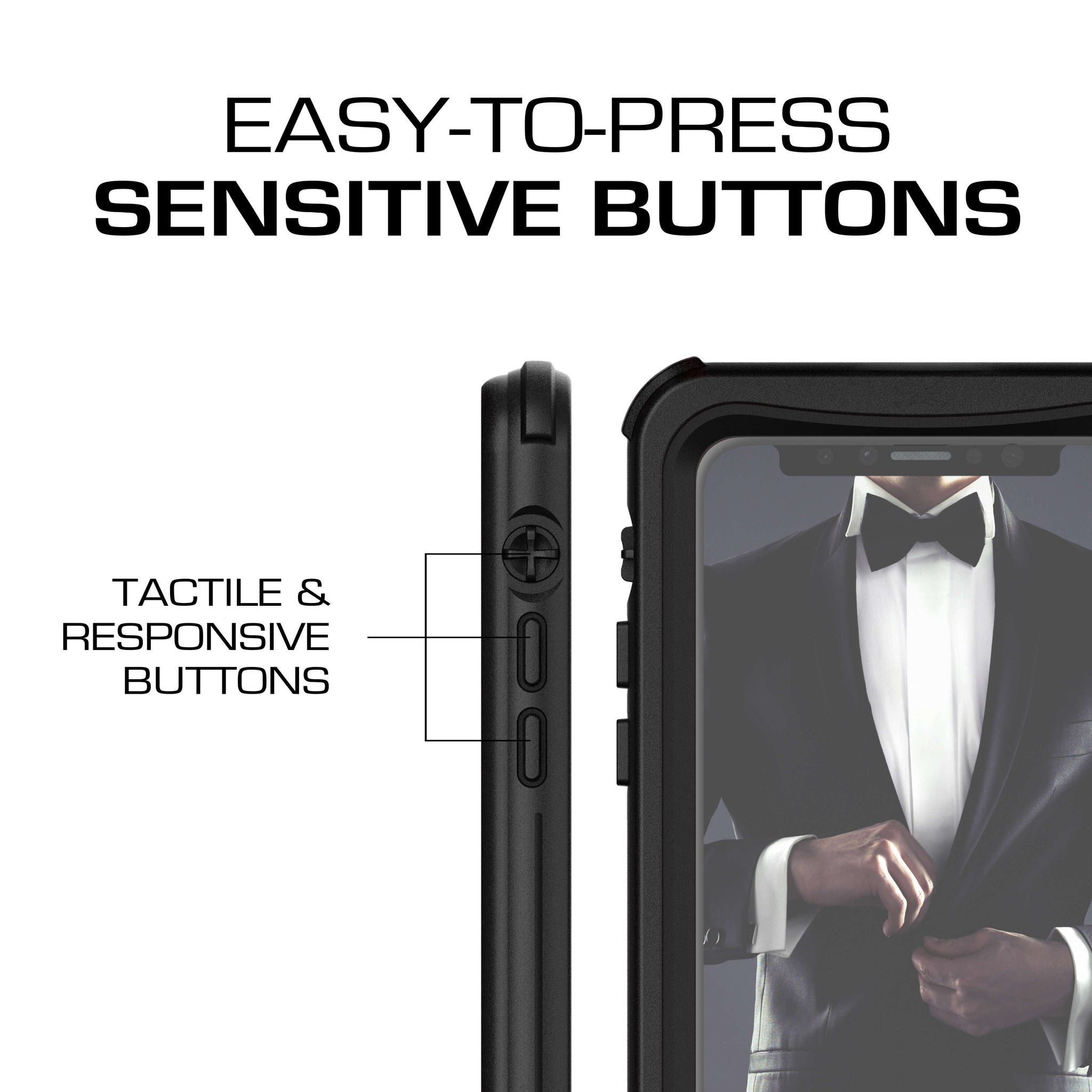 iPhone Xs Case ,Ghostek Nautical Series for iPhone Xs Rugged Heavy Duty Case | BLACK