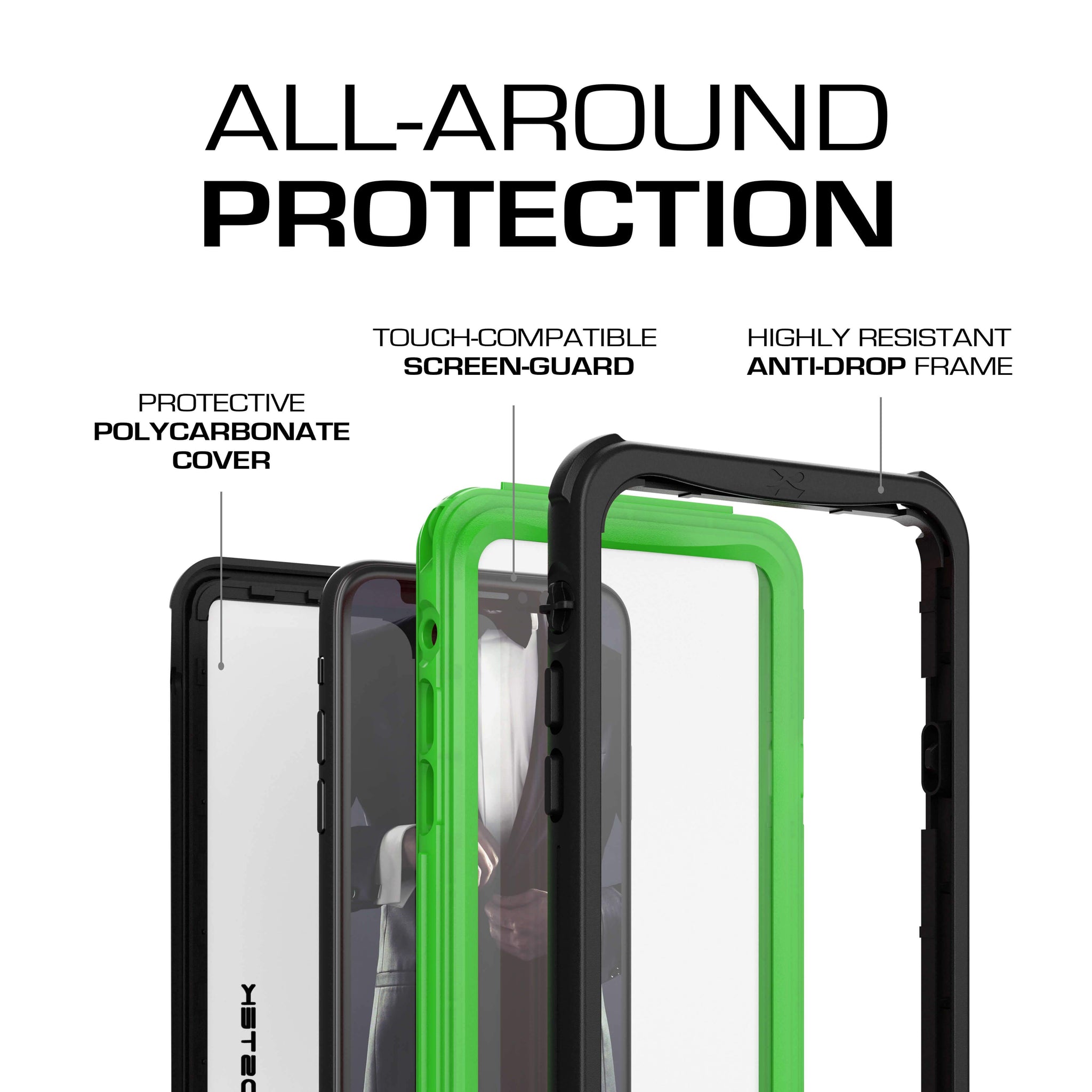 iPhone Xs Case ,Ghostek Nautical Series for iPhone Xs Rugged Heavy Duty Case | Green