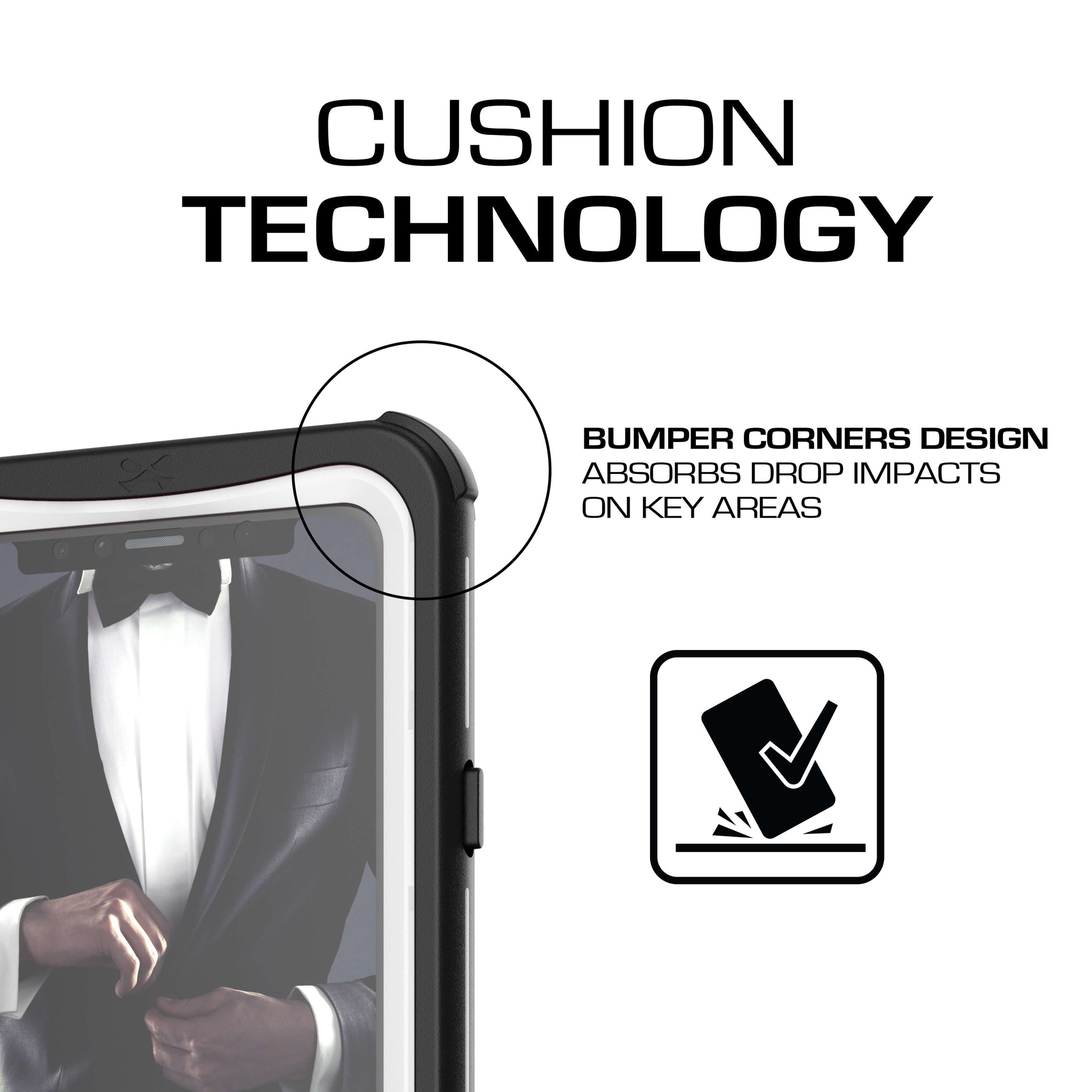 iPhone Xs Case ,Ghostek Nautical Series for iPhone Xs Rugged Heavy Duty Case | WHITE