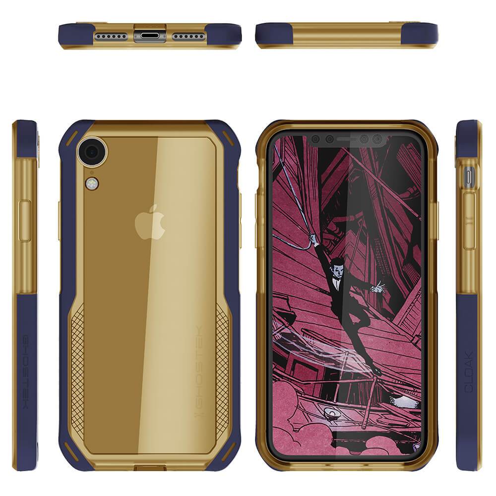 iPhone Xr Case, Ghostek Cloak 4 Series  for iPhone Xr / iPhone Pro Case | BLUE-GOLD