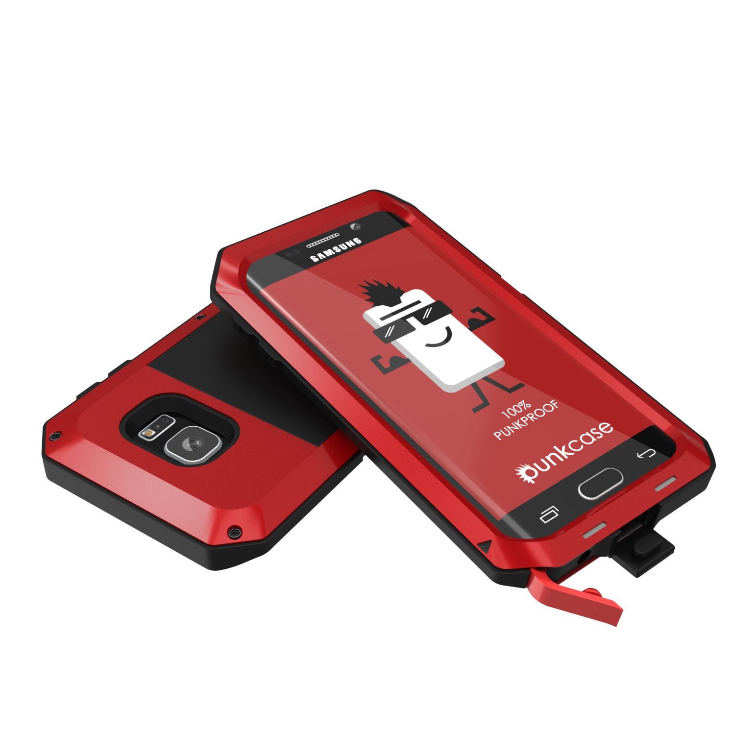 PUNKCASE - Metallic Series Shockproof Armor Case for Samsung S7 Edge | Red