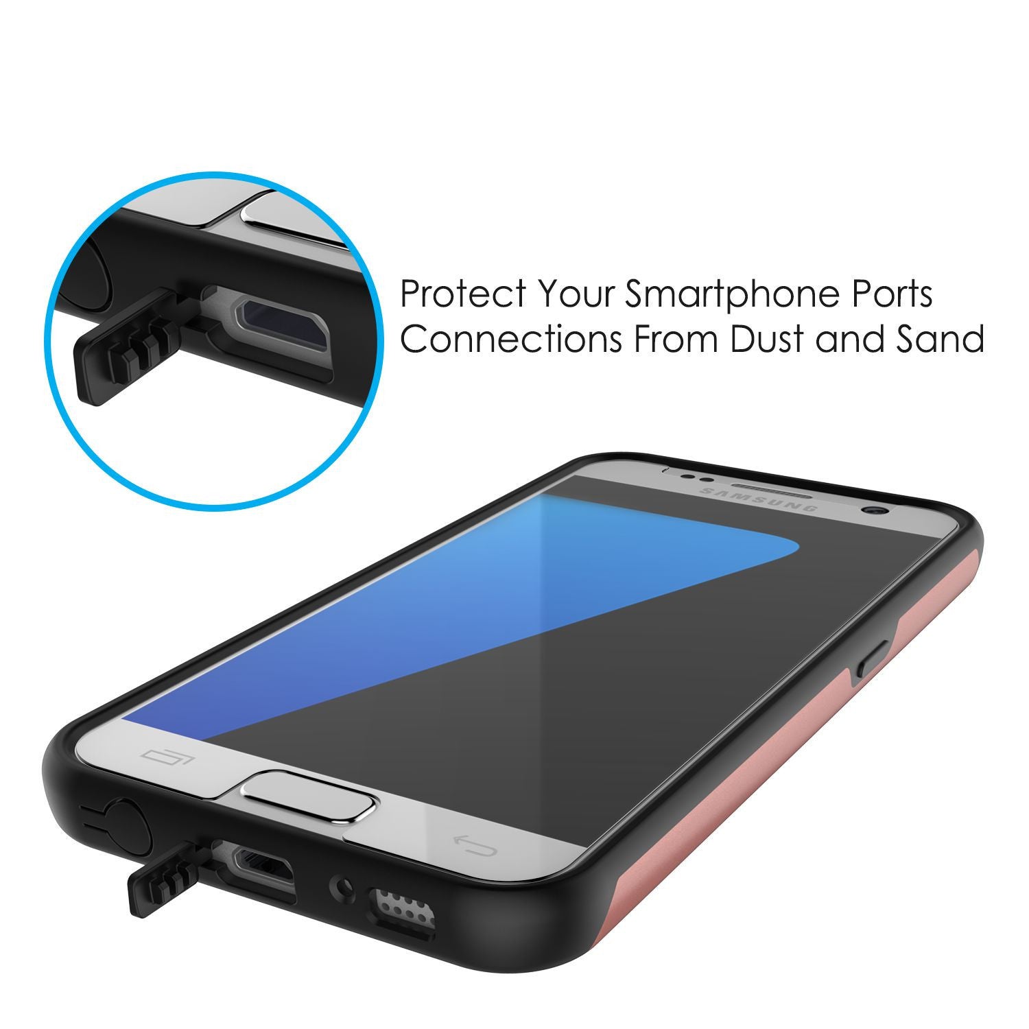 PUNKCASE - Galatic Series Protective Armor Case for Samsung S7 Edge | Rose Gold