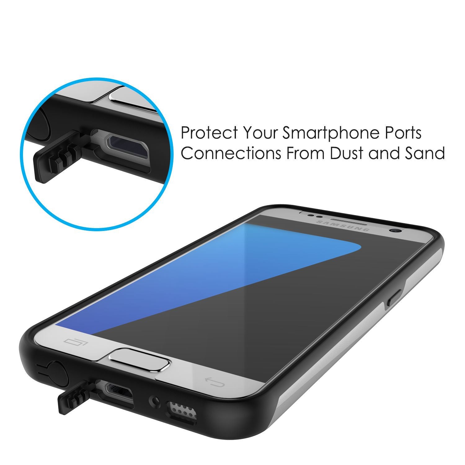 PUNKCASE - Galatic Series Protective Armor Case for Samsung S7 Edge | Silver