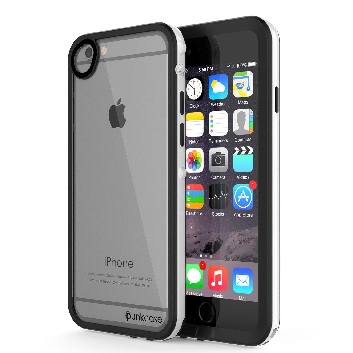 Apple iPhone 8 Waterproof Case, PUNKcase CRYSTAL 2.0 White W/ Attached Screen Protector | Warranty