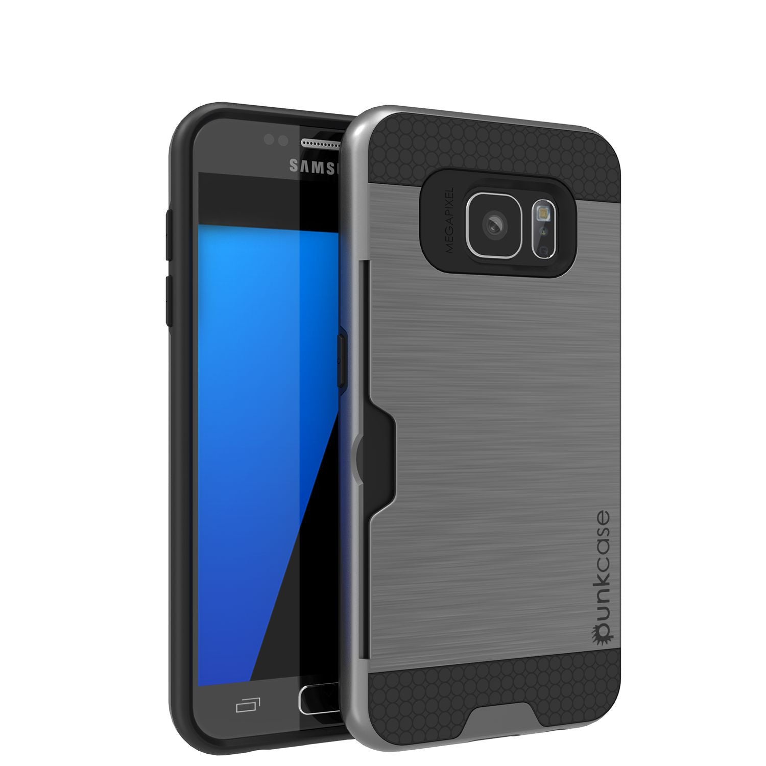 PUNKCASE - Slot Series Slim Armor Soft Case for Samsung S7 Edge | Grey