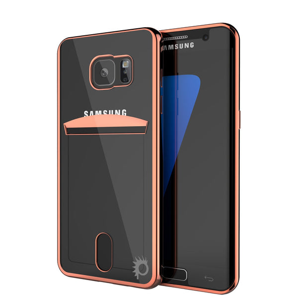 Galaxy S7 EDGE Case, PUNKCASE® LUCID Rose Gold Series | Card Slot | SHIELD Screen Protector