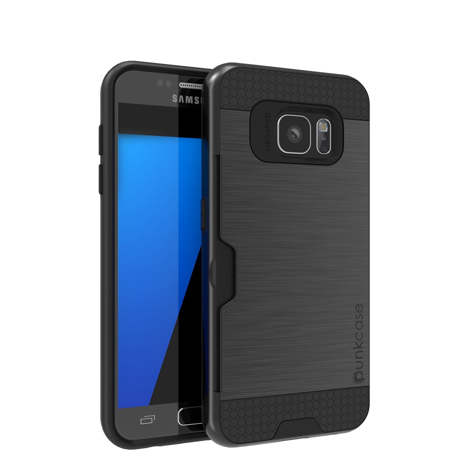 PUNKCASE - Slot Series Slim Armor Soft Case for Samsung S7 Edge | Black