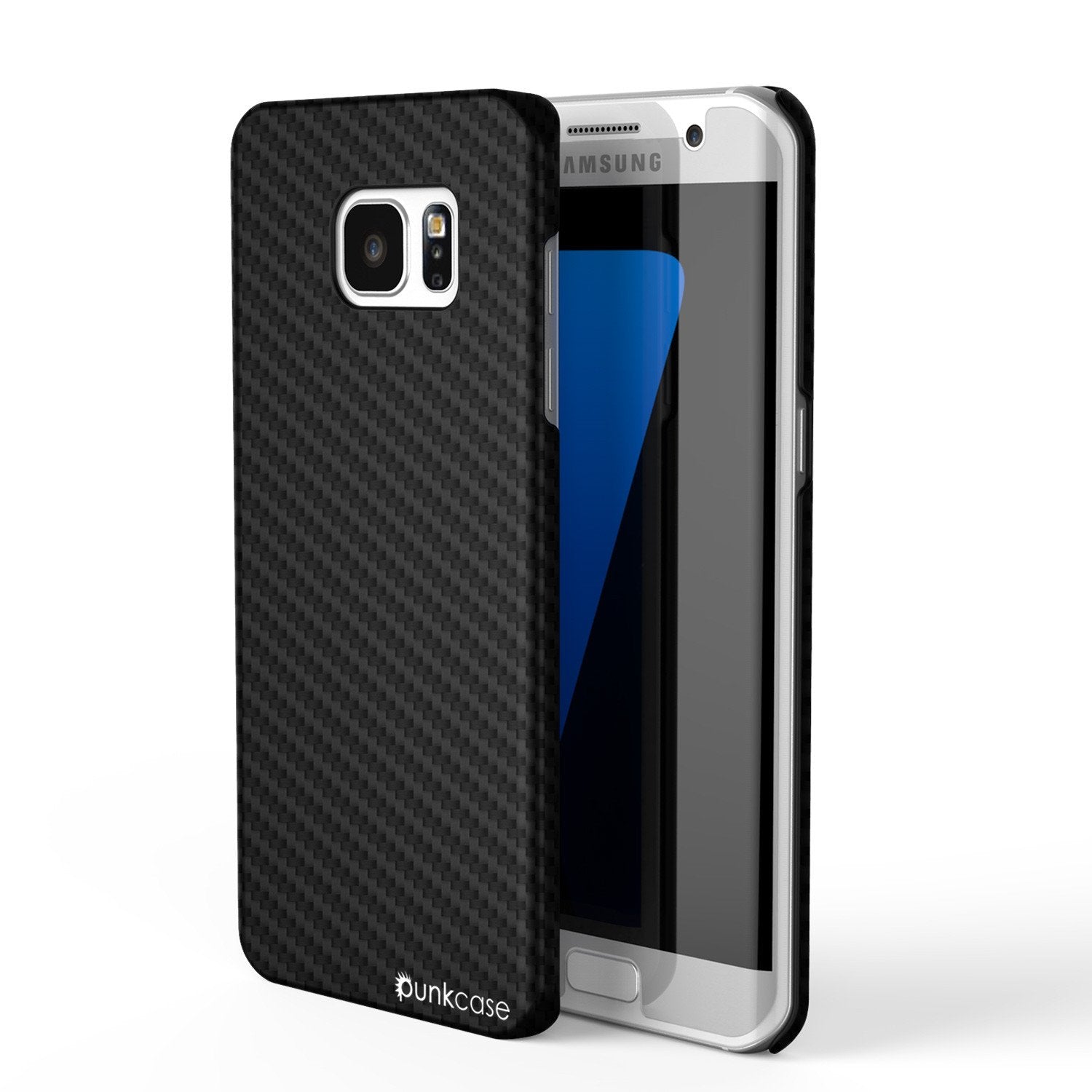 Galaxy S7 Edge Case, PunkCase CarbonShield, Jet Black