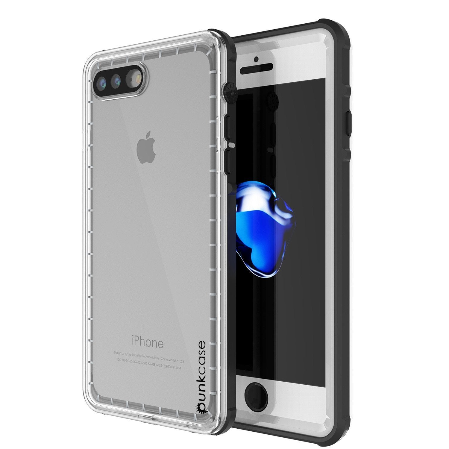iPhone 8+ Plus Waterproof Case, PUNKcase CRYSTAL White W/ Attached Screen Protector | Warranty