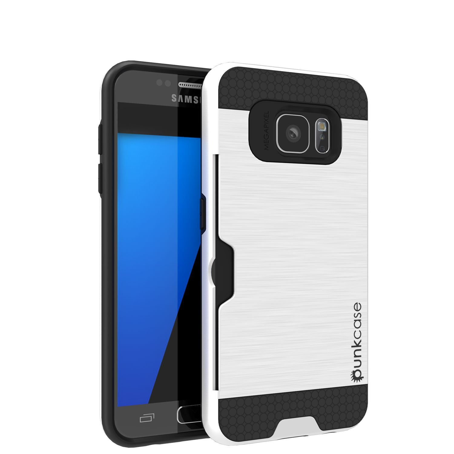 PUNKCASE - Slot Series Slim Armor Soft Case for Samsung S7 Edge | White