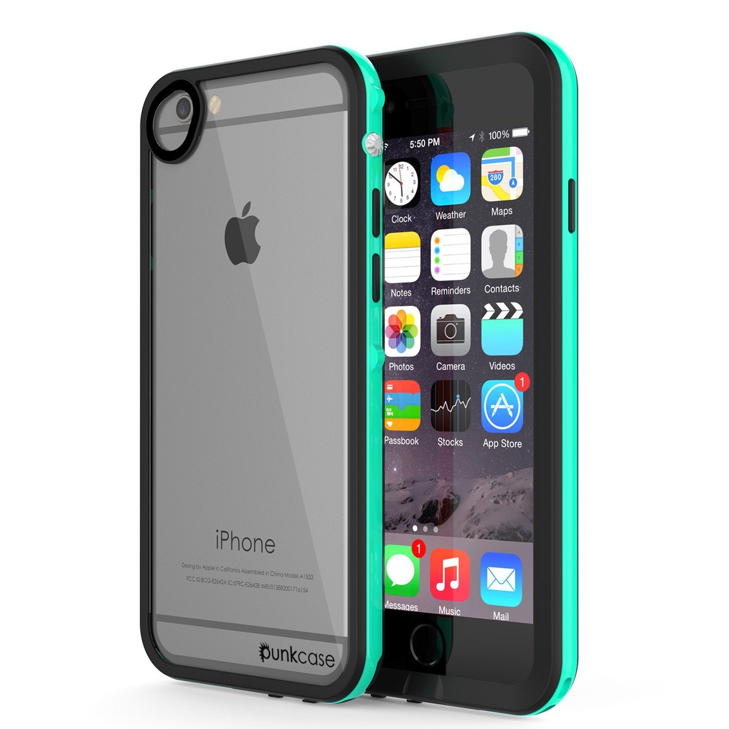 Apple iPhone 8 Waterproof Case, PUNKcase CRYSTAL 2.0 Teal W/ Attached Screen Protector | Warranty