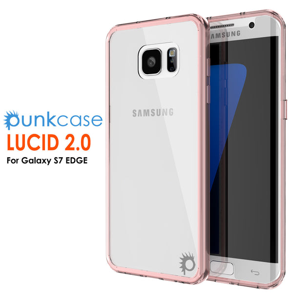 PUNKCASE - Lucid 2.0 Series Slick Frame Case for Samsung S7 Edge | Crystal Pink