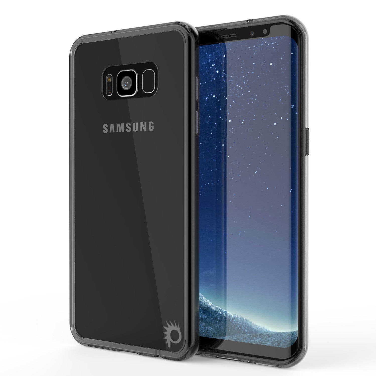 S8 Case Punkcase® LUCID 2.0 Crystal Black Series w/ PUNK SHIELD Screen Protector | Ultra Fit