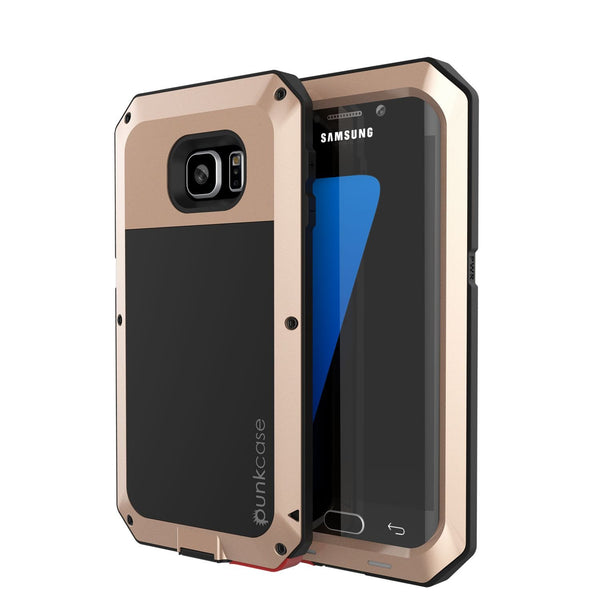 Galaxy S7 EDGE  Case, PUNKcase Metallic Gold Shockproof  Slim Metal Armor Case