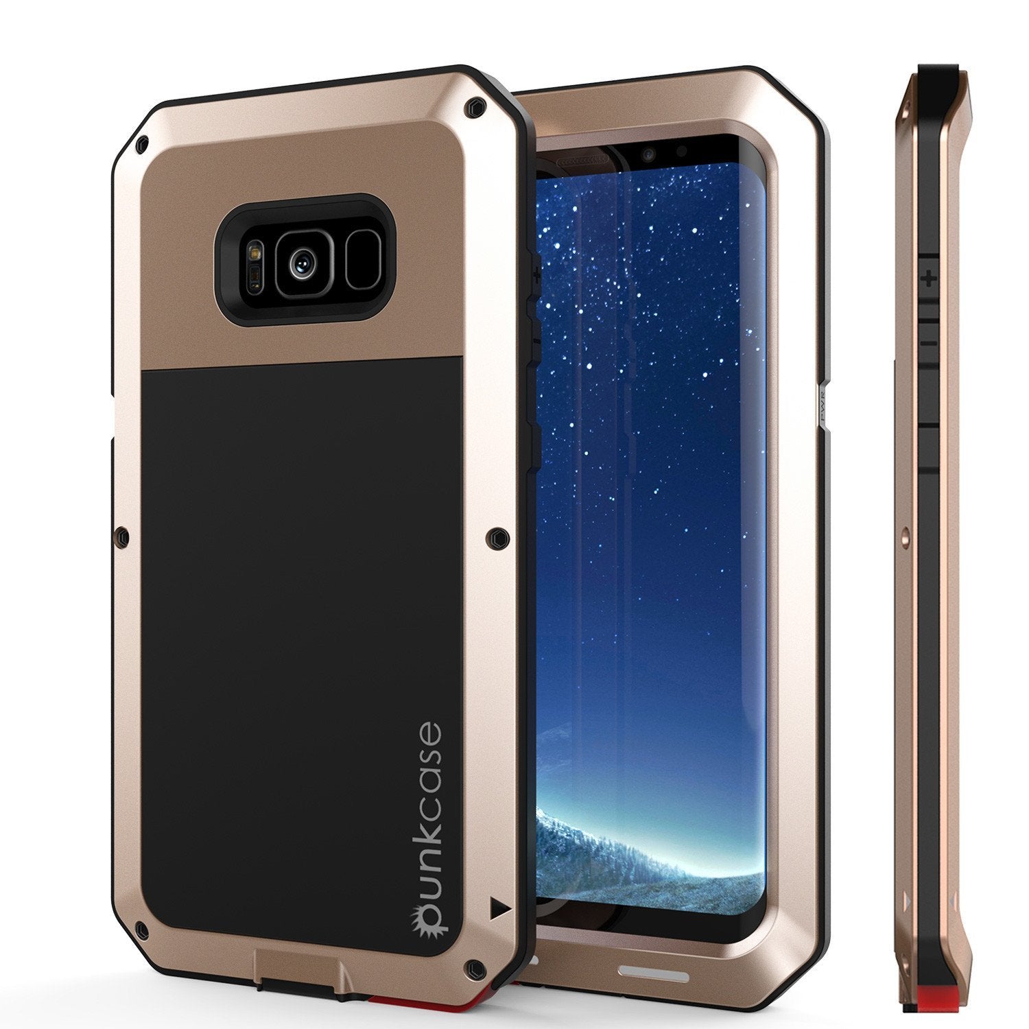 Galaxy Note 8 Case, PUNKcase Metallic Gold Shockproof Slim Metal Armor Case