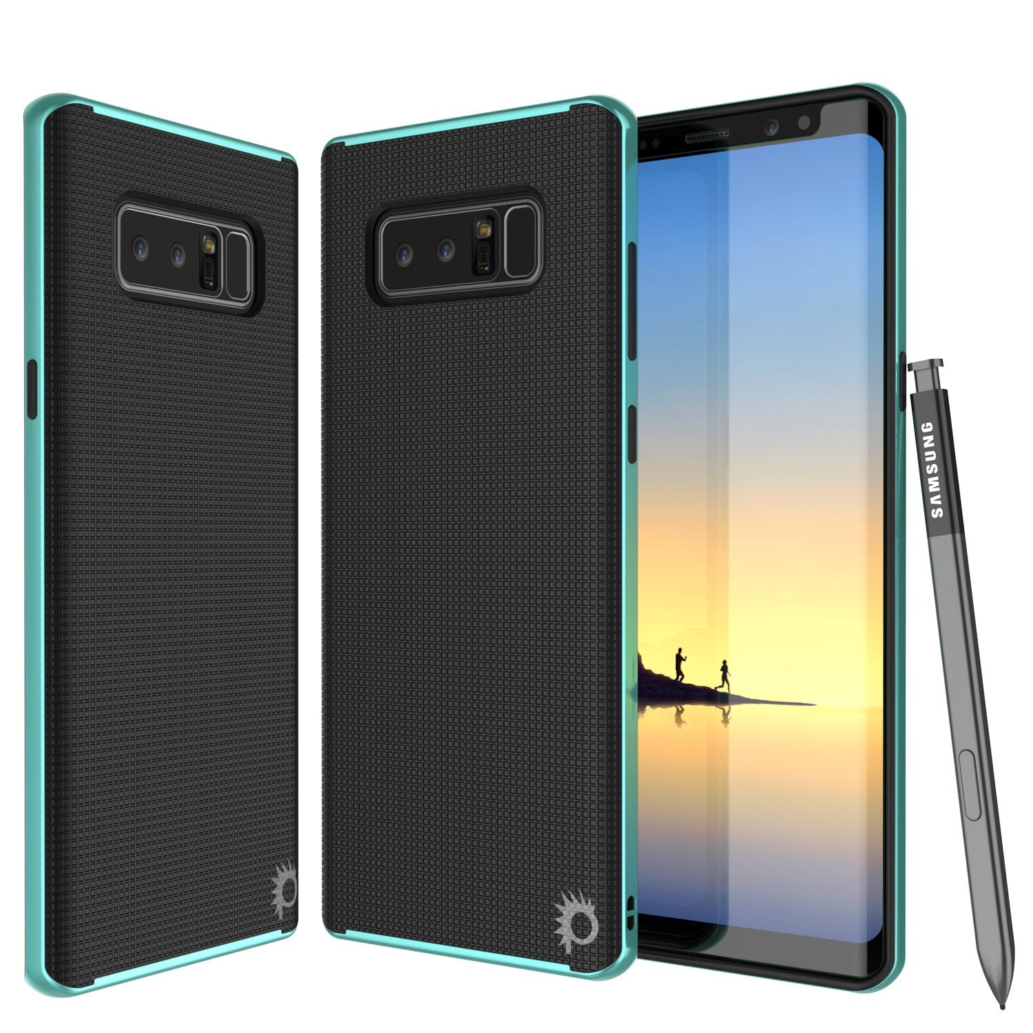 Galaxy Note 8 Case, PunkCase Stealth Teal Series Hybrid 3-Piece Shockproof Dual Layer Cover