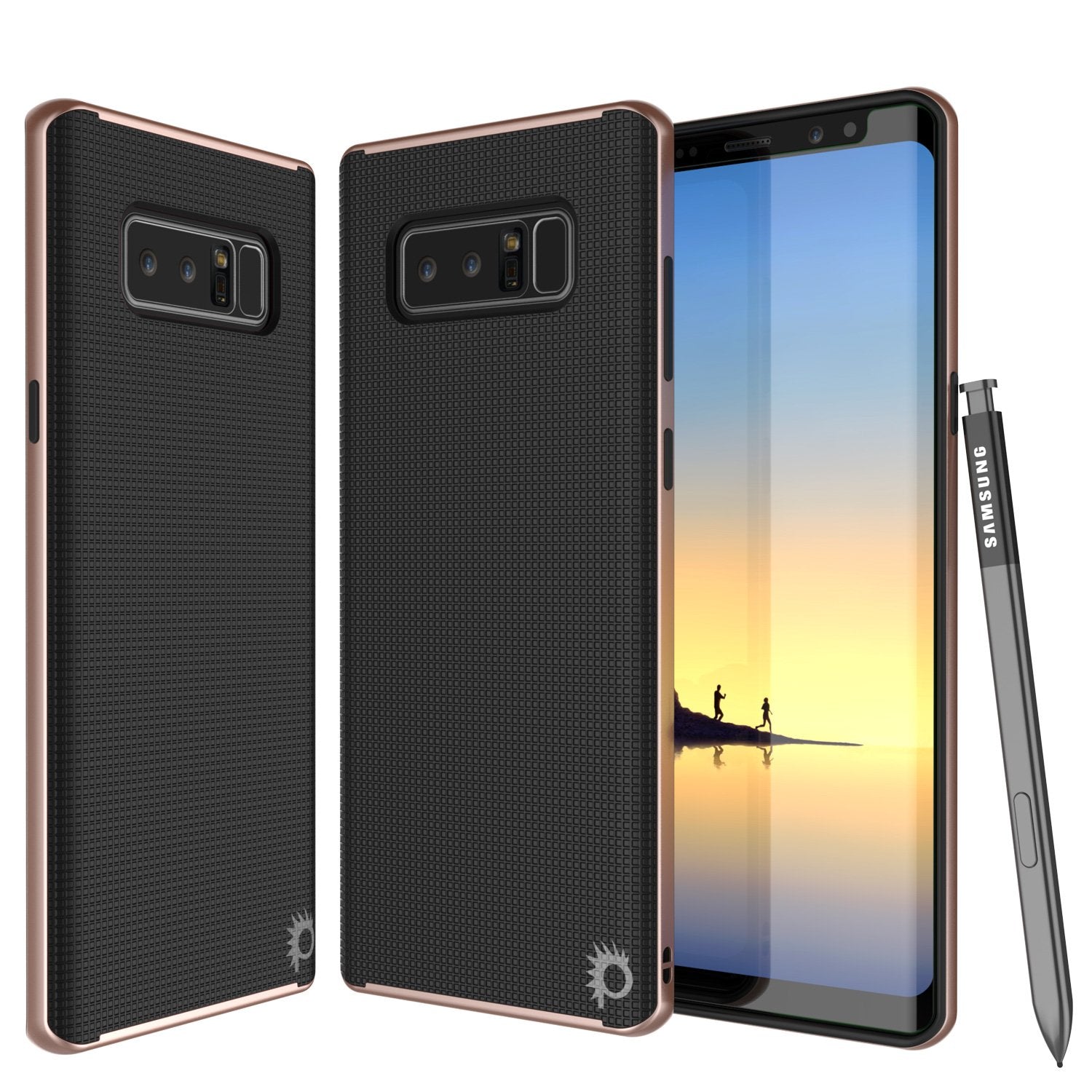 Galaxy Note 8 Case, PunkCase Stealth Rose Gold Series Hybrid 3-Piece Shockproof Dual Layer Cover