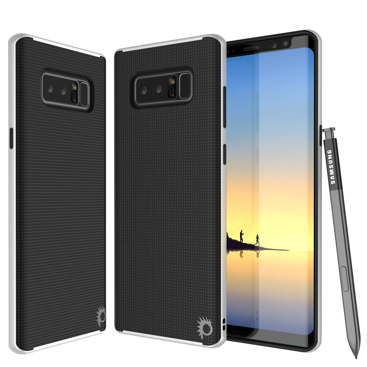 Galaxy Note 8 Case, PunkCase Stealth White Series Hybrid 3-Piece Shockproof Dual Layer Cover