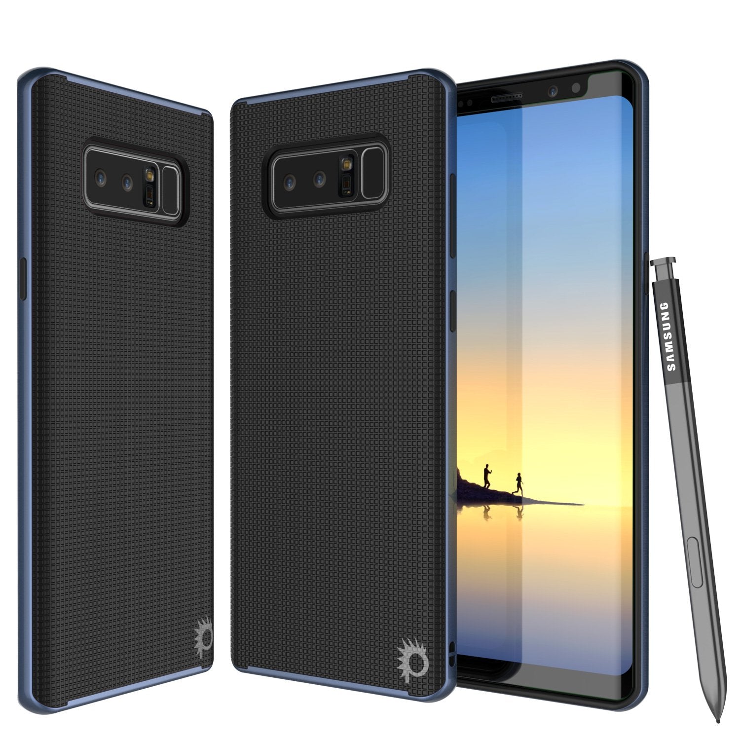 Galaxy Note 8 Case, PunkCase Stealth Navy Blue Series Hybrid 3-Piece Shockproof Dual Layer Cover