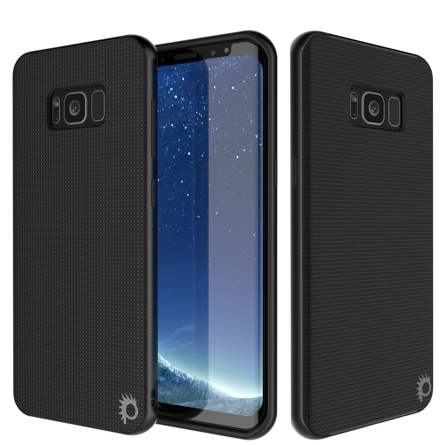 Galaxy S8 Case, PunkCase Stealth Black Series Hybrid 3-Piece Shockproof Dual Layer Cover