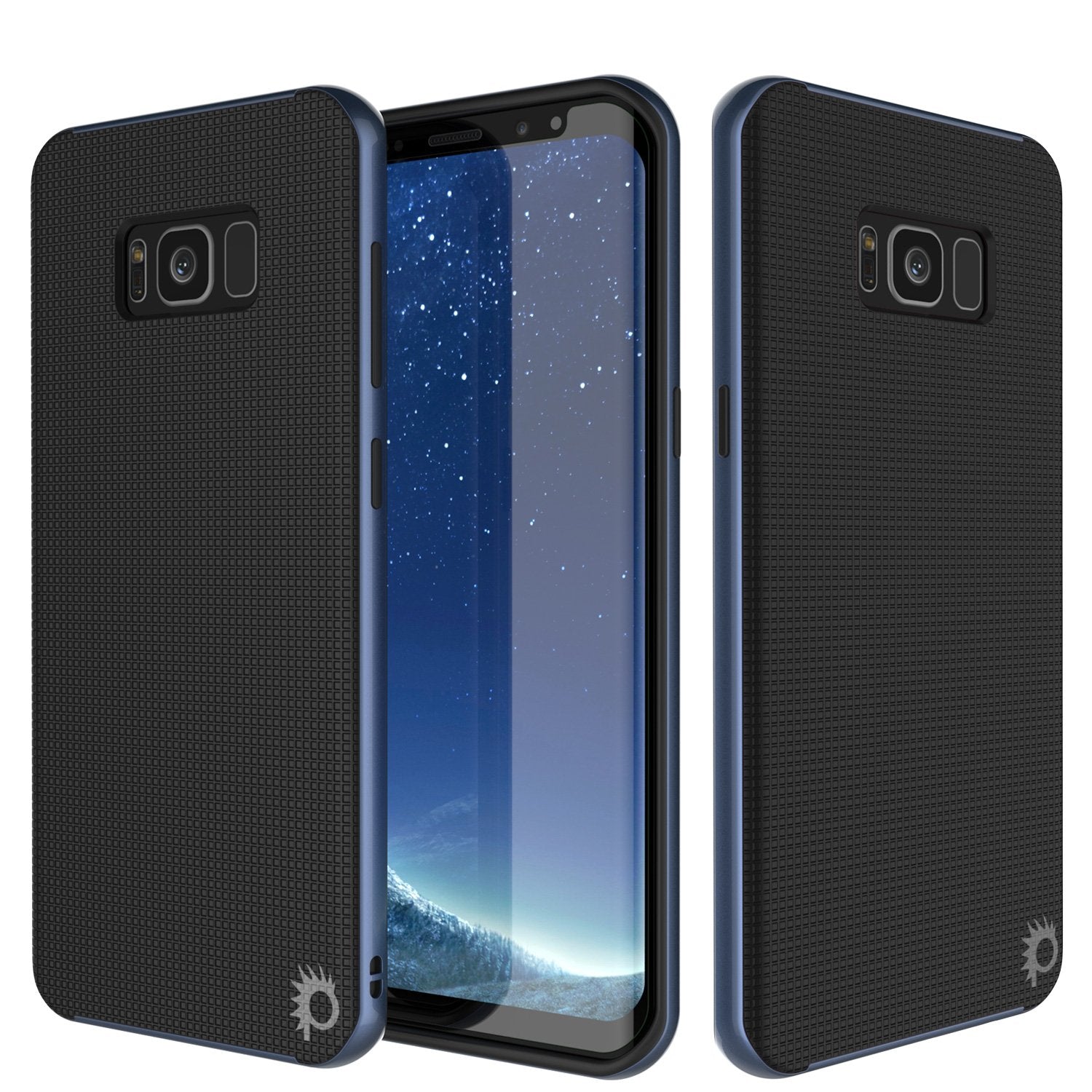 Galaxy S8 Case, PunkCase Stealth Navy Blue Series Hybrid 3-Piece Shockproof Dual Layer Cover