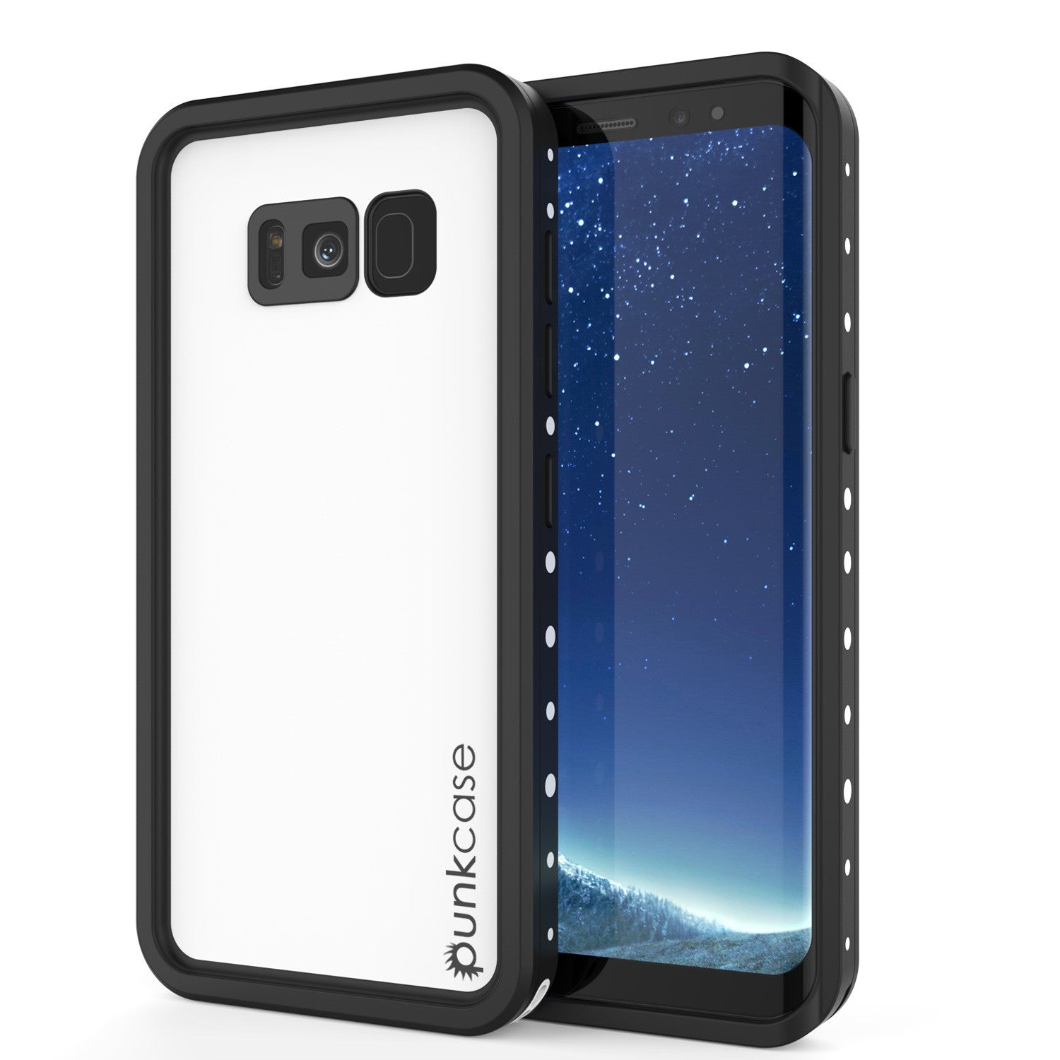 Galaxy S8 Waterproof Case, Punkcase StudStar White