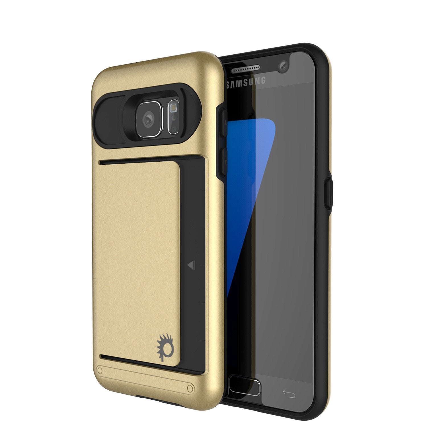 Punkcase Galaxy S7 EDGE Slim Armor Soft Cover | CLUTCH Gold Series