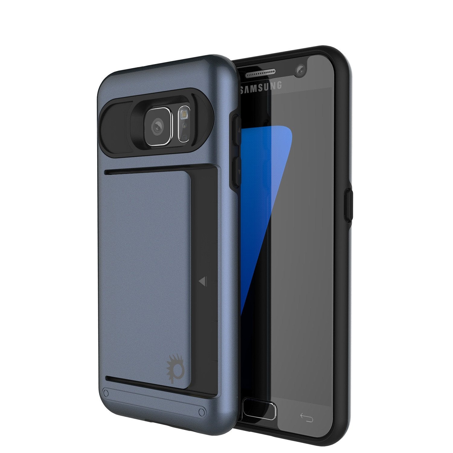 Punkcase Galaxy S7 EDGE Slim Armor Soft Cover | CLUTCH Navy Series