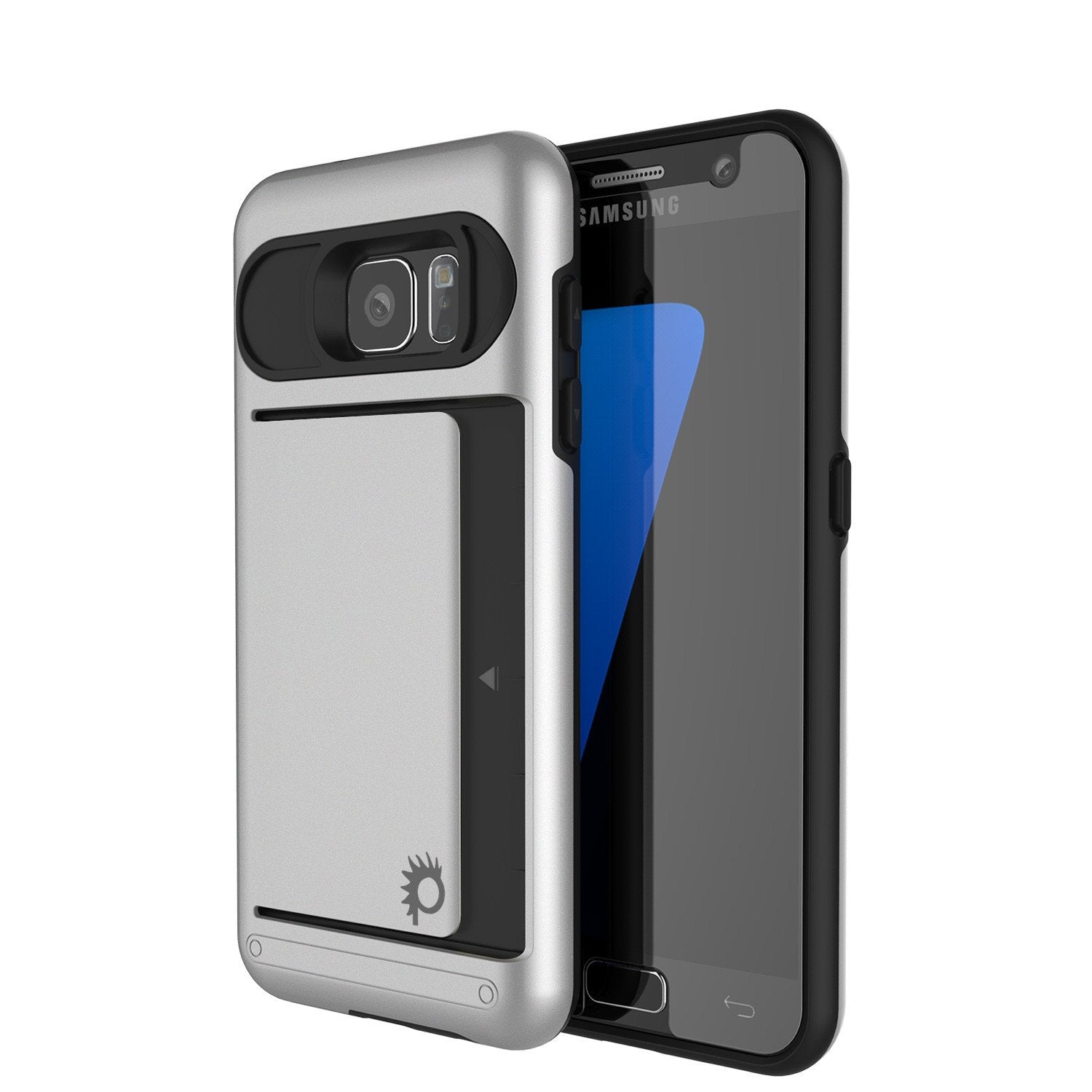Punkcase Galaxy S7 EDGE Slim Armor Soft Cover | CLUTCH Silver Series