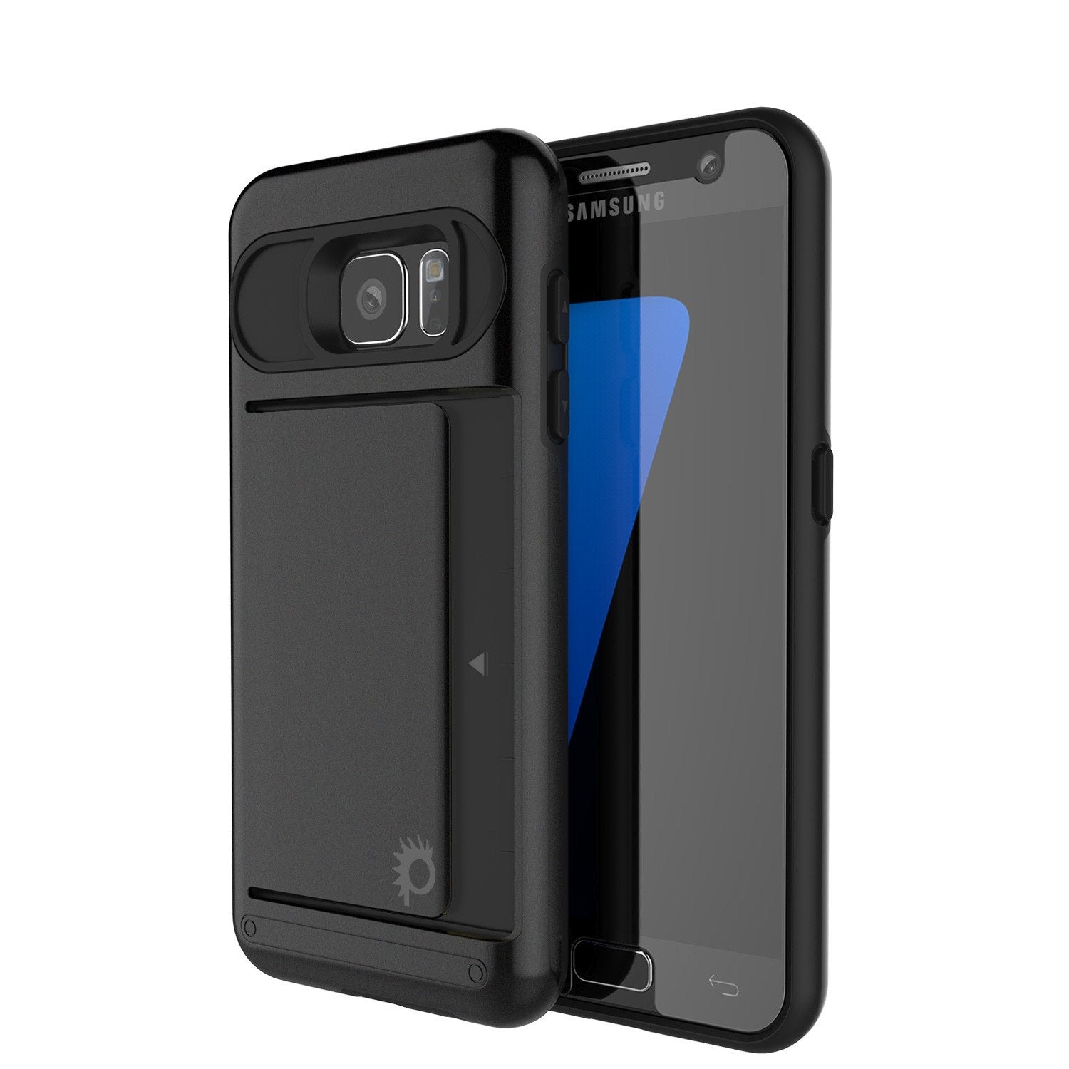 Punkcase Galaxy S7 EDGE Slim Armor Soft Cover | CLUTCH Black Series