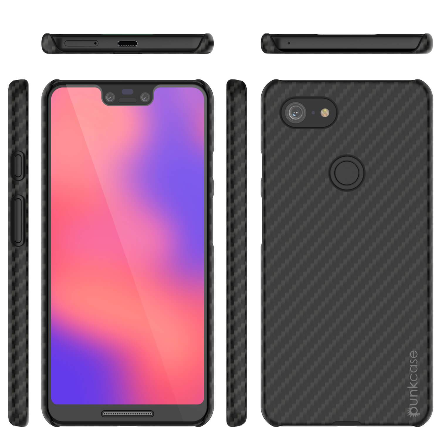 Google Pixel 3 XL CarbonShield Heavy Duty & Ultra Thin 2  Leather Cover