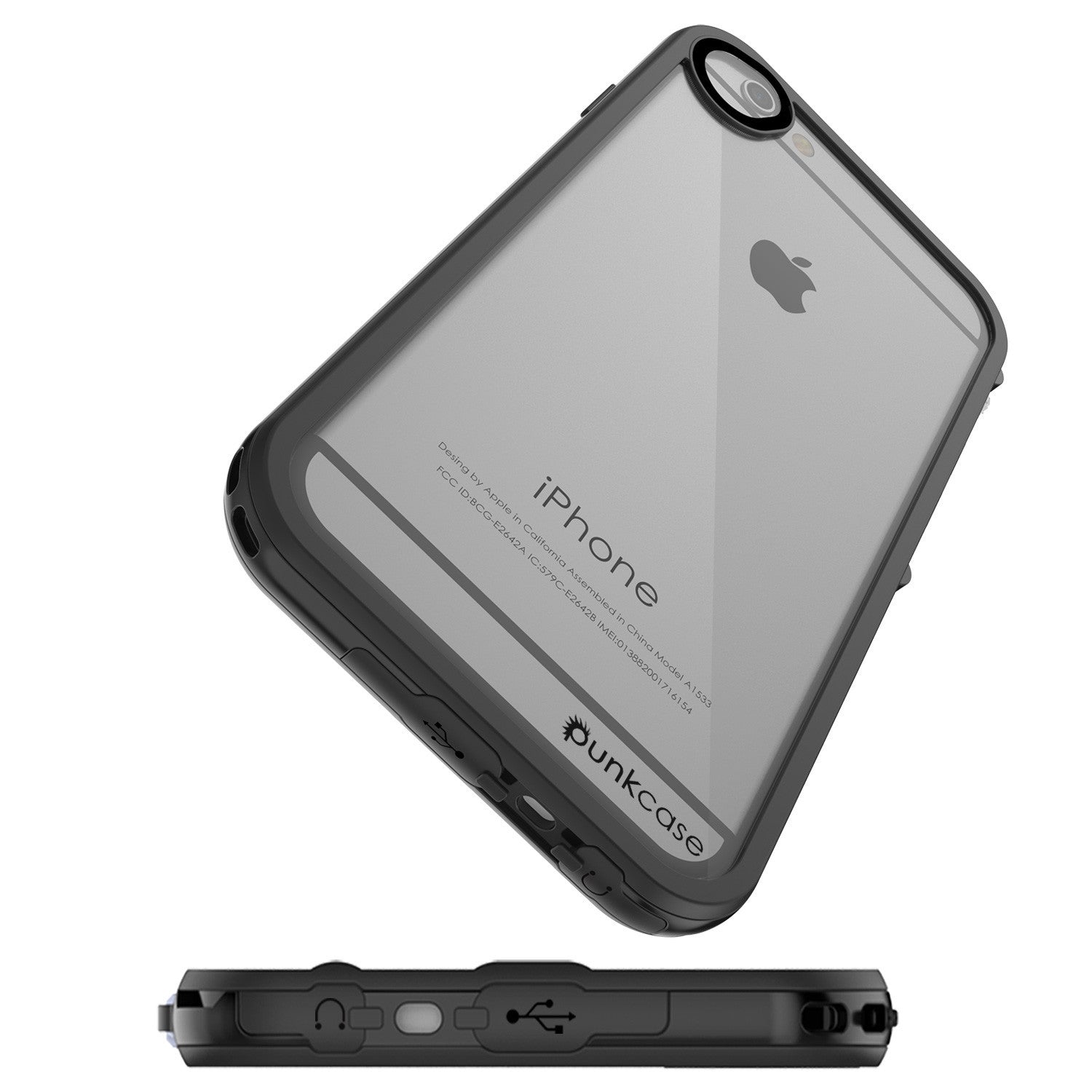 Apple iPhone 7/6s/6 Waterproof Case, PUNKcase CRYSTAL 2.0 Black W/ Attached Screen Protector | Warranty