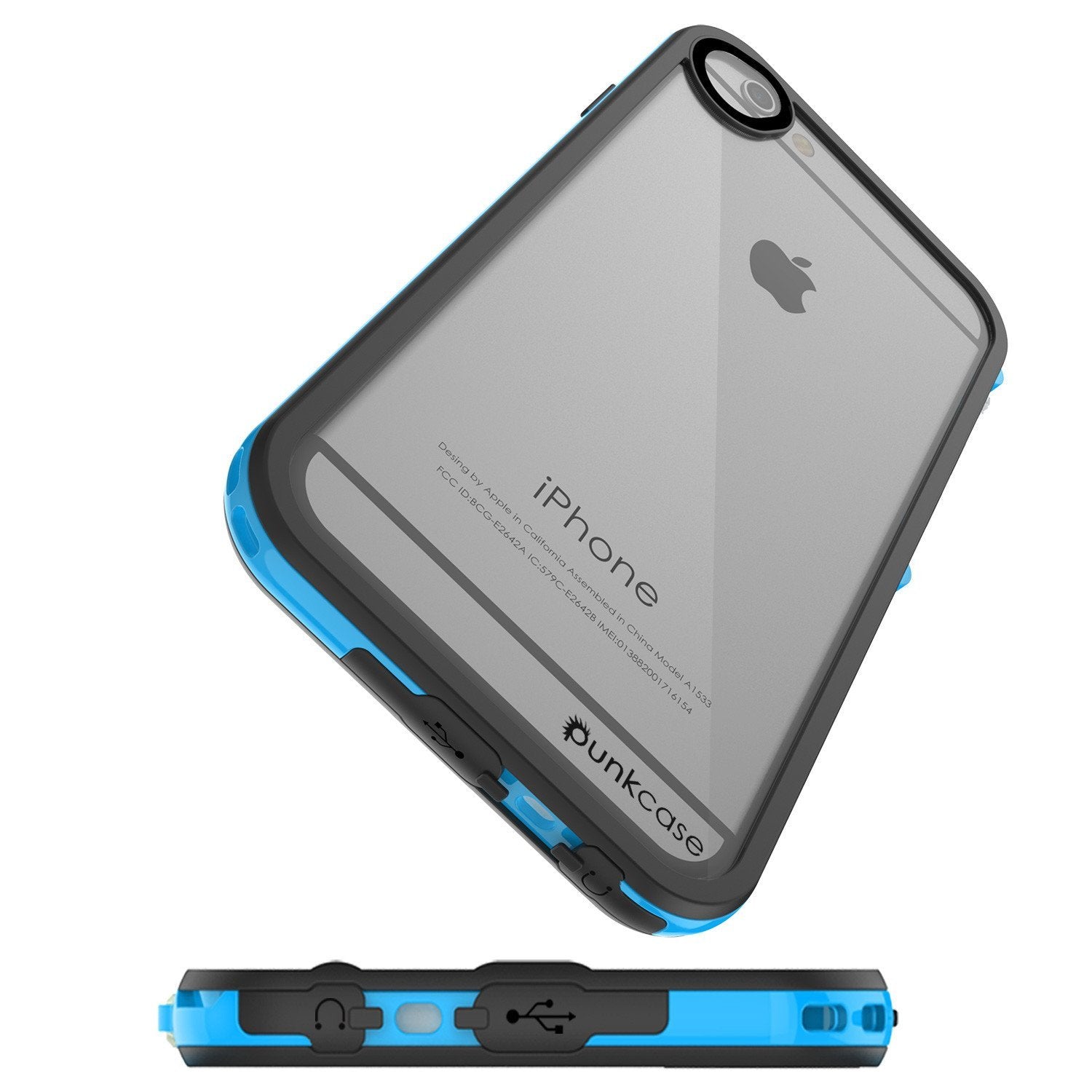 Apple iPhone 8 Waterproof Case, PUNKcase CRYSTAL 2.0 Light Blue W/ Attached Screen Protector | Warranty