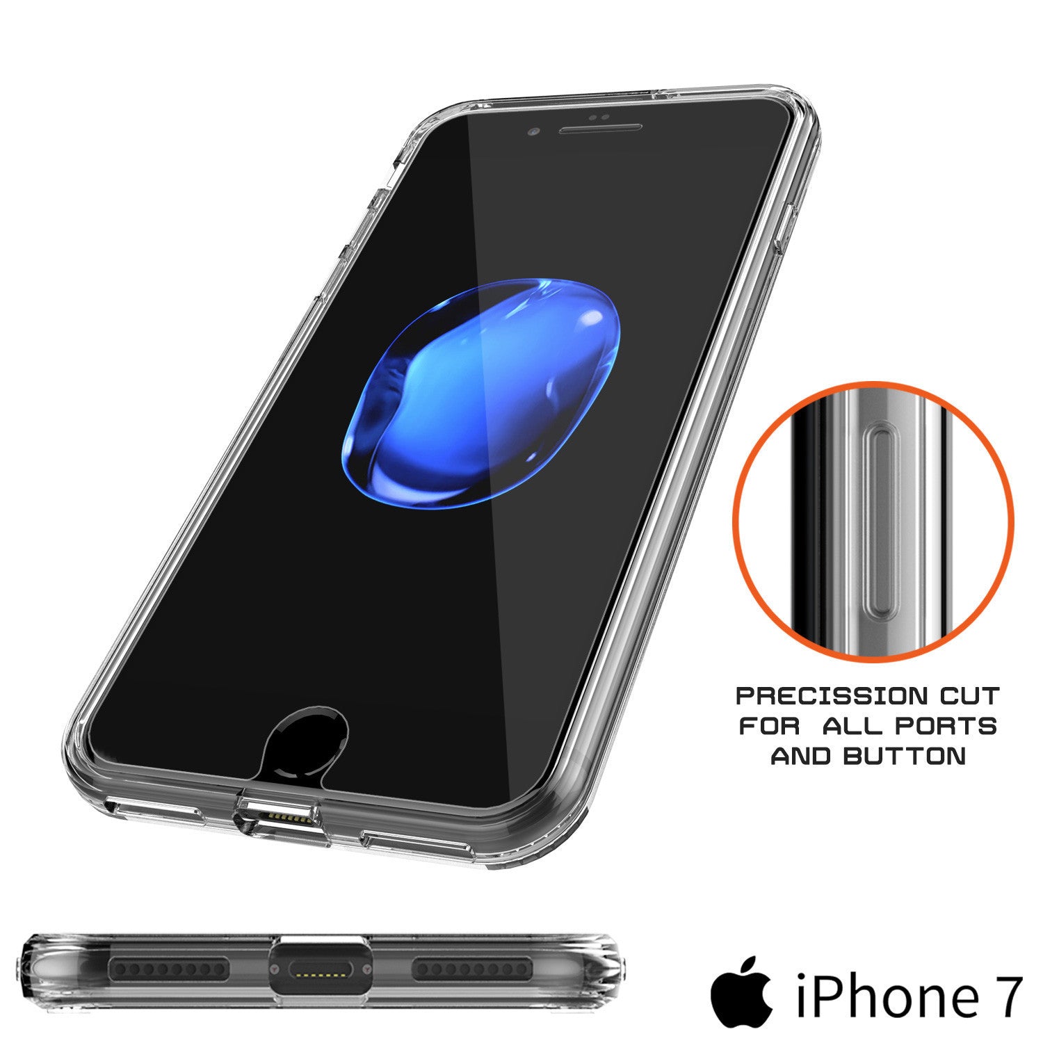 PUNKCASE - Lucid 2.0 Series Slick Frame Case for Apple IPhone 7+ Plus | Clear