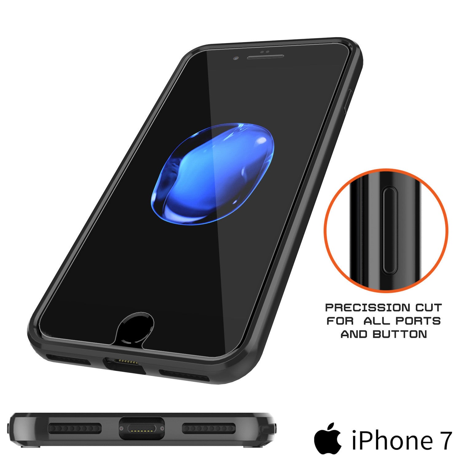 PUNKCASE - Lucid 2.0 Series Slick Frame Case for Apple IPhone 7+ Plus | Black