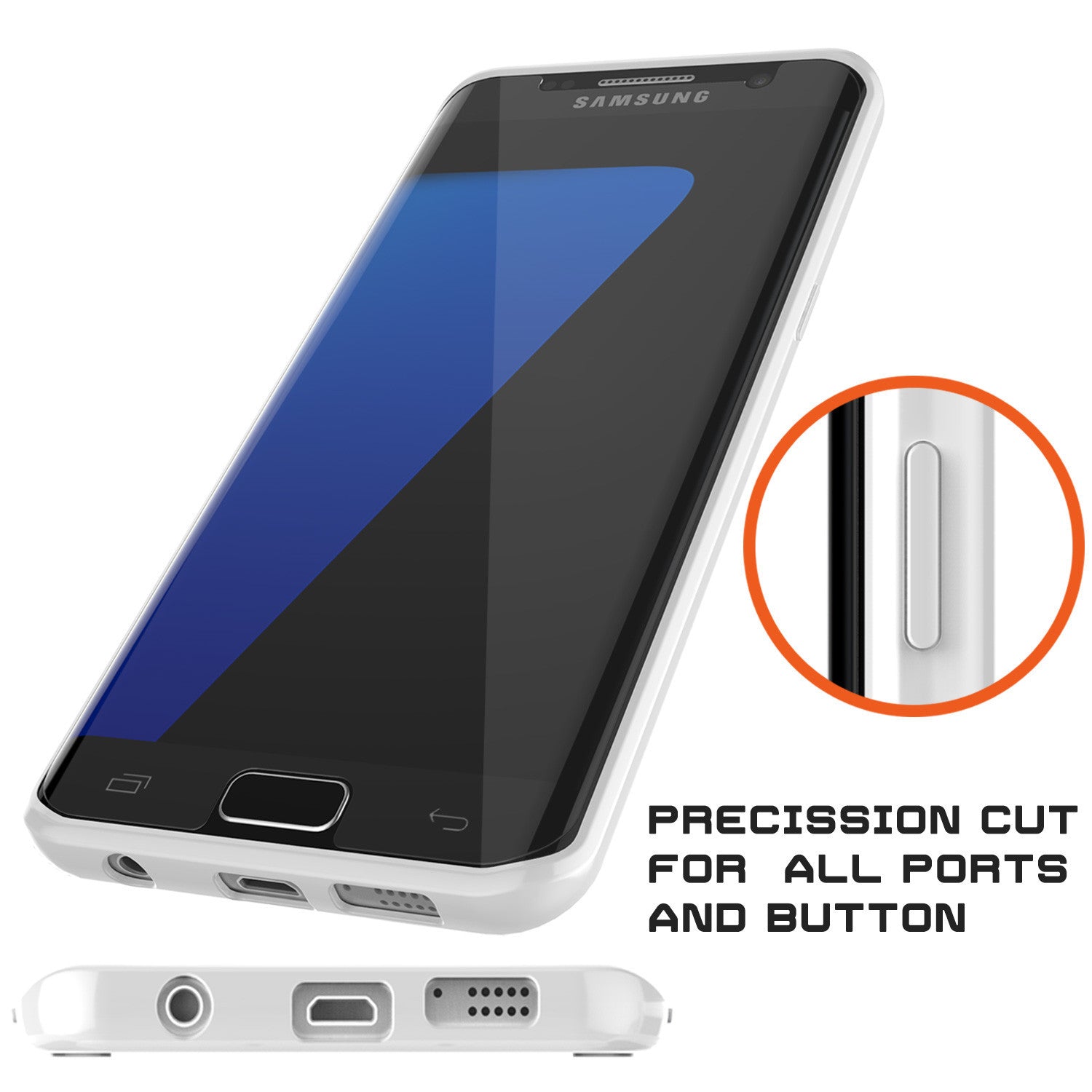 PUNKCASE - Lucid 2.0 Series Slick Frame Case for Samsung S7 Edge | White