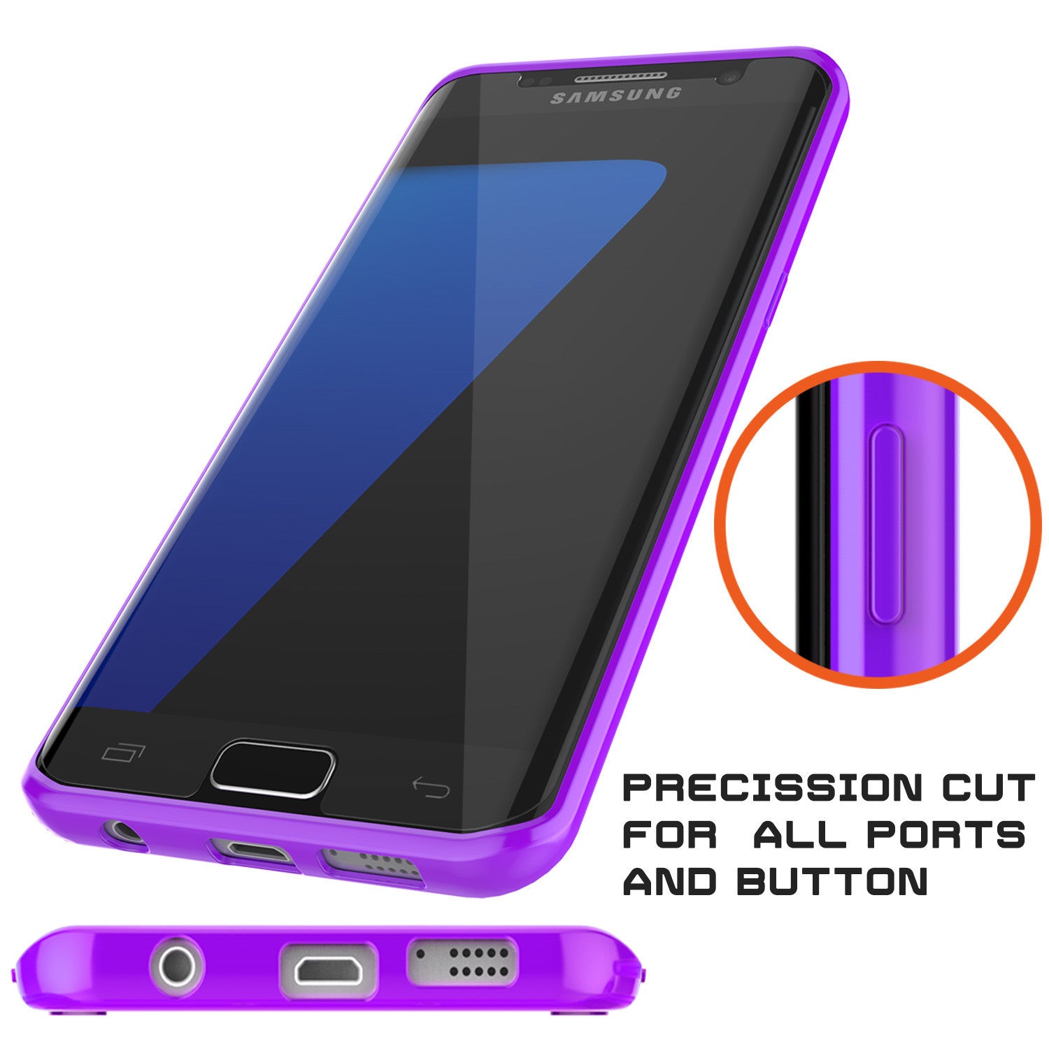 PUNKCASE - Lucid 2.0 Series Slick Frame Case for Samsung S7 Edge | Purple