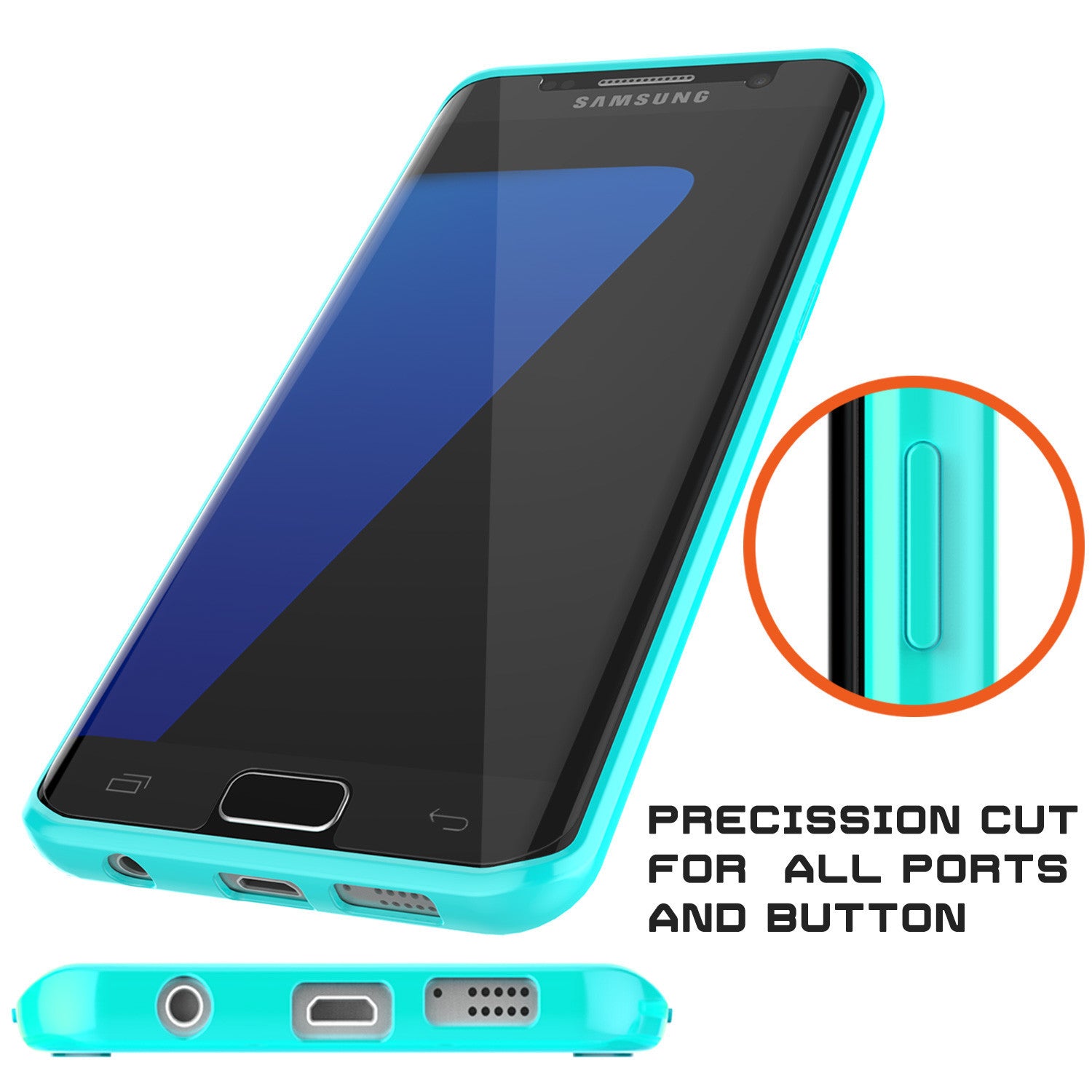 PUNKCASE - Lucid 2.0 Series Slick Frame Case for Samsung S7 Edge | Teal