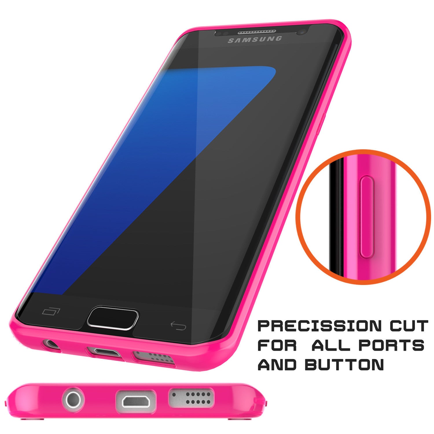 PUNKCASE - Lucid 2.0 Series Slick Frame Case for Samsung S7 Edge | Pink