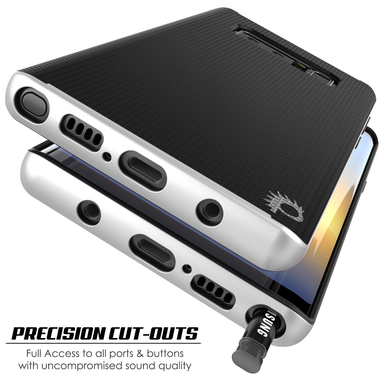 Galaxy Note 8 Case, PunkCase Stealth White Series Hybrid 3-Piece Shockproof Dual Layer Cover