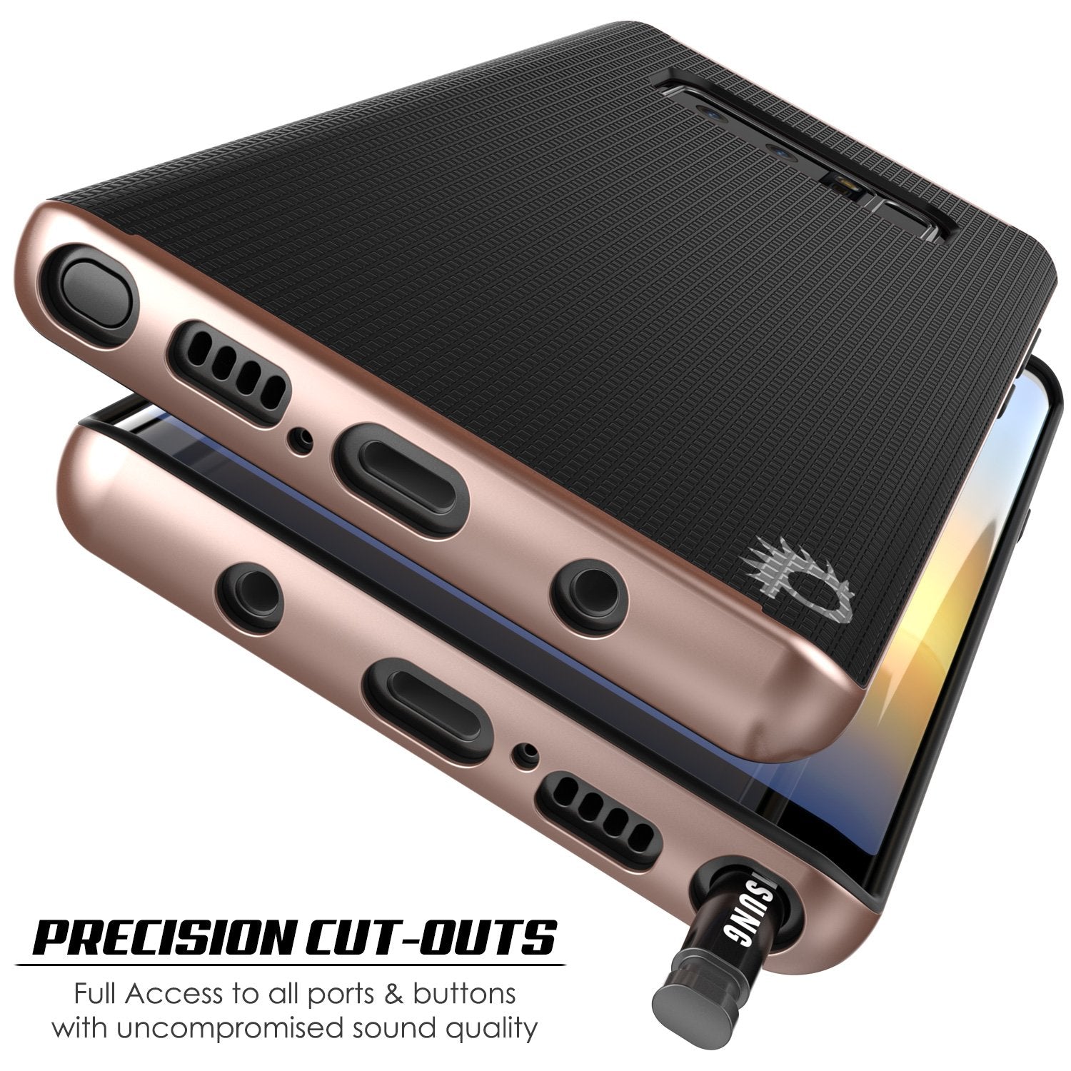Galaxy Note 8 Case, PunkCase Stealth Rose Gold Series Hybrid 3-Piece Shockproof Dual Layer Cover