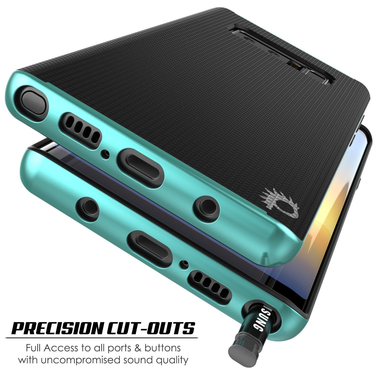Galaxy Note 8 Case, PunkCase Stealth Teal Series Hybrid 3-Piece Shockproof Dual Layer Cover