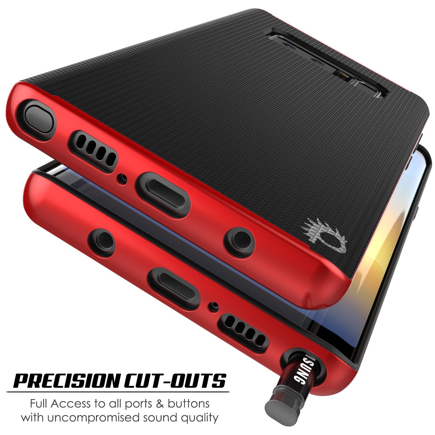 Galaxy Note 8 Case, PunkCase Stealth Red Series Hybrid 3-Piece Shockproof Dual Layer Cover