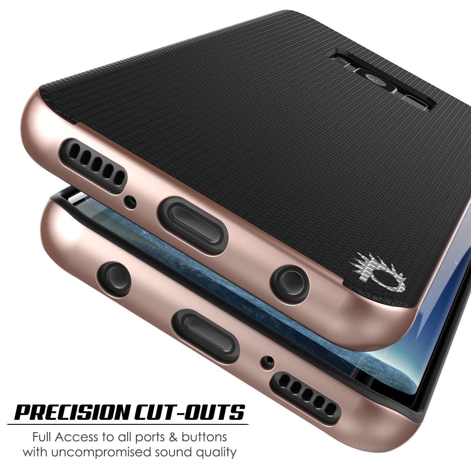 Galaxy S8 Case, PunkCase Stealth Rose Gold Series Hybrid 3-Piece Shockproof Dual Layer Cover