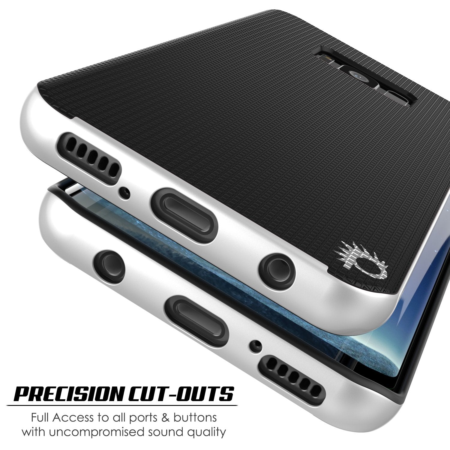 Galaxy S8 Case, PunkCase Stealth White Series Hybrid 3-Piece Shockproof Dual Layer Cover